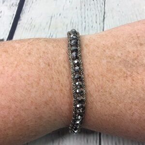 American Eagle silver boho beaded fitted bracelet